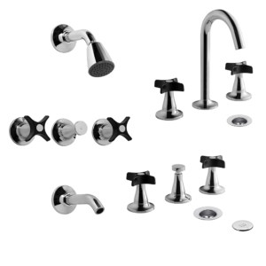 900.03/M3-NC KIT GRIFERIA BAÑO PETALO NEGRA