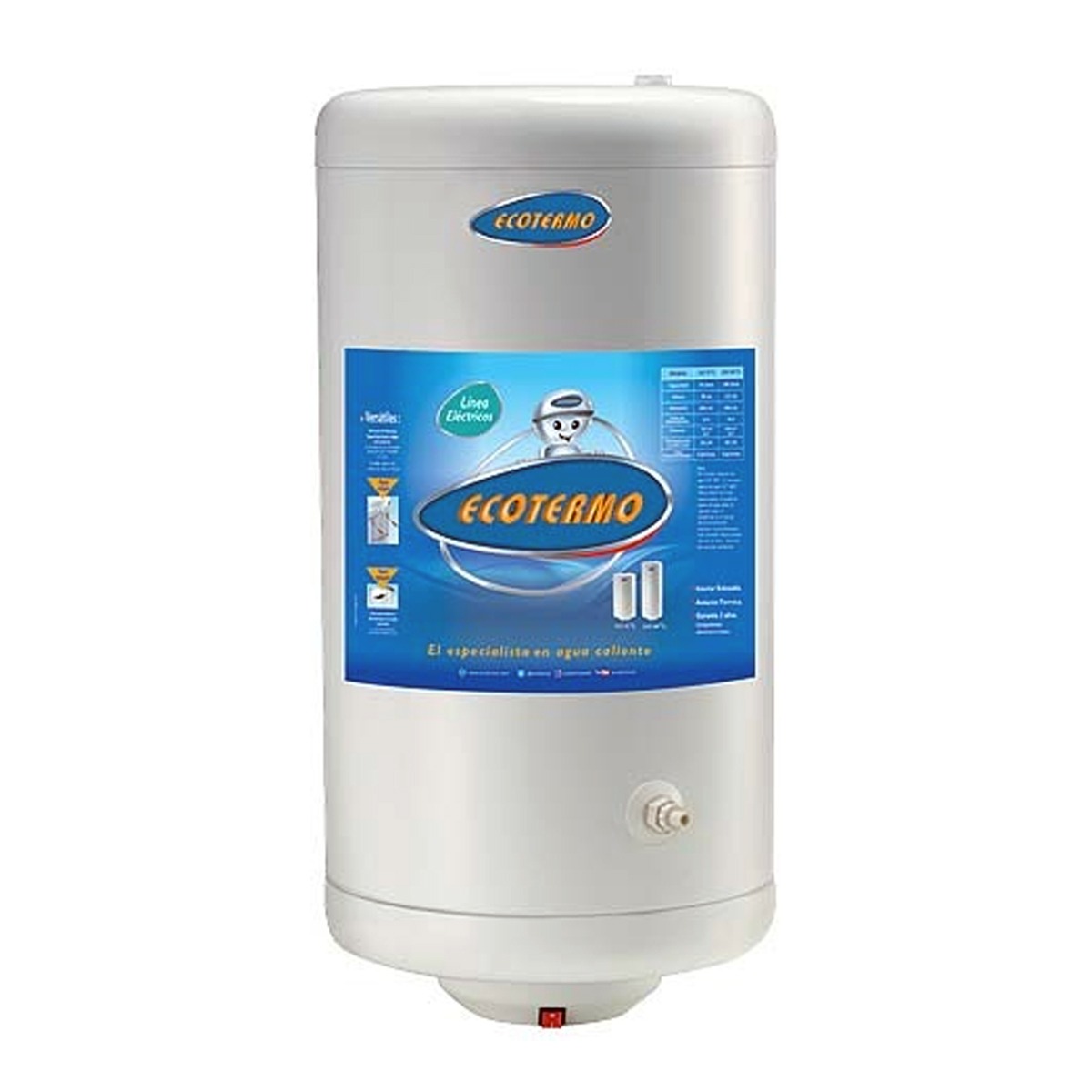 Termotanque Ecotermo Electrico 70 Litros Conexion Inferior