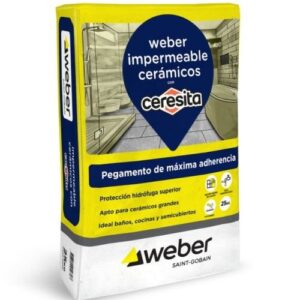 Pegamento Weber.col IMPERMEABLE x25kg "LAR/ESP"