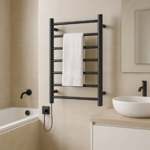 (1119) Toallero Electrico Coco Flow 60X50 NEGRO MATE