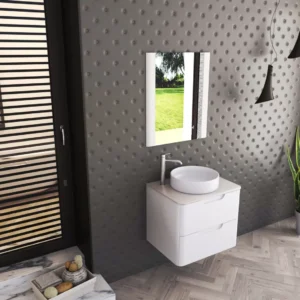 sch Vanitory Colgar 0,60cm Uniq Blanco 2 Cajones